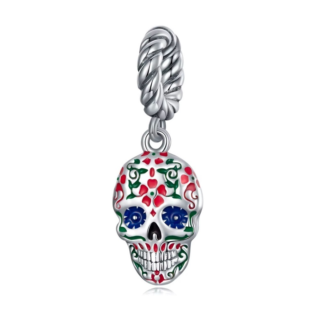 Dainty 925 Sterling Silver Skull Charm Pendant